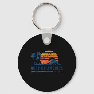 Retro Gulf Of Usa America Est 2025 American Flag G Key Ring
