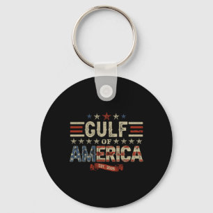 Retro Gulf Of Usa America Est 2025 American Flag G Key Ring