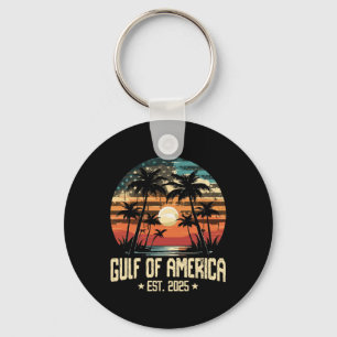 Retro Gulf Of Usa America Est 2025 American Flag G Key Ring