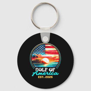 Retro Gulf Of Usa America Est 2025 American Flag G Key Ring