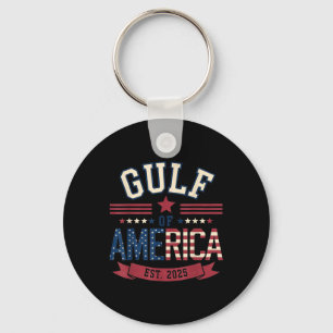 Retro Gulf Of Usa America Est 2025 American Flag G Key Ring