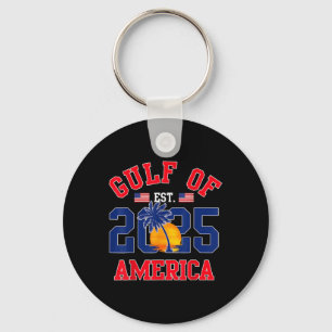 Retro Gulf Of Usa America Est 2025 American Flag G Key Ring