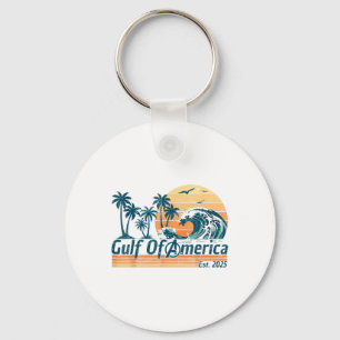Retro Gulf Of Usa America Est 2025 American Flag G Key Ring