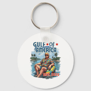 Retro Gulf Of Usa America Est 2025 American Flag G Key Ring