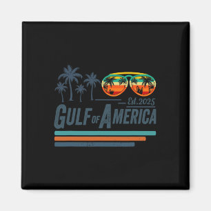 Retro Gulf Of Usa America Est 2025 American Flag G Magnet