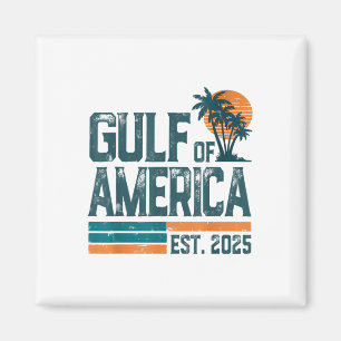 Retro Gulf Of Usa America Est 2025 American Flag G Magnet