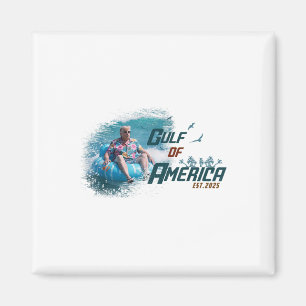Retro Gulf Of Usa America Est 2025 American Flag G Magnet