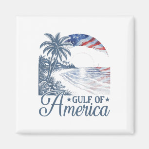 Retro Gulf Of Usa America Est 2025 American Flag G Magnet