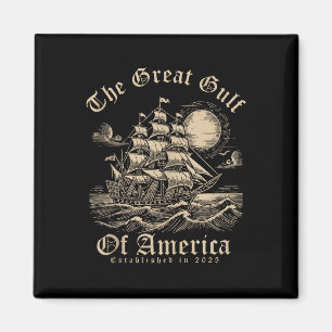 Retro Gulf Of Usa America Est 2025 American Flag G Magnet