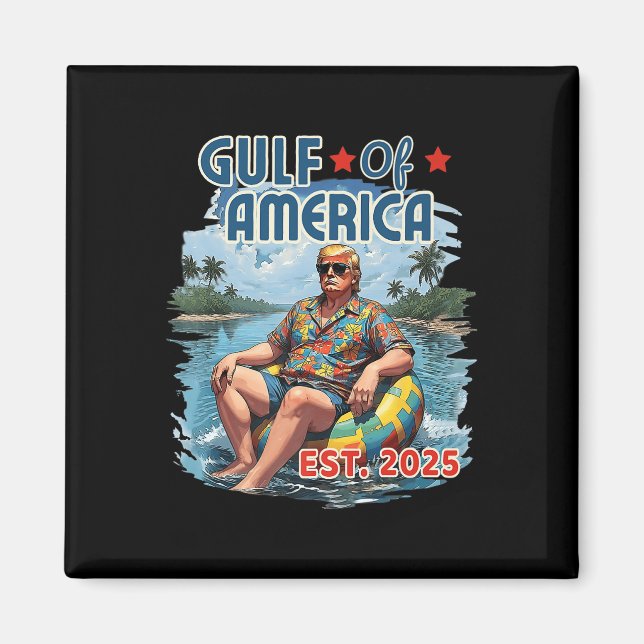 Retro Gulf Of Usa America Est 2025 American Flag G Magnet (Front)