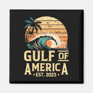 Retro Gulf Of Usa America Est 2025 American Flag G Magnet