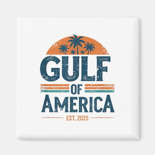 Retro Gulf Of Usa America Est 2025 American Flag G Magnet