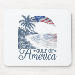 Retro Gulf Of Usa America Est 2025 American Flag G Mouse Pad