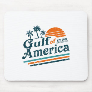 Retro Gulf Of Usa America Est 2025 American Flag G Mouse Pad