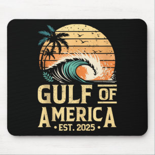 Retro Gulf Of Usa America Est 2025 American Flag G Mouse Pad