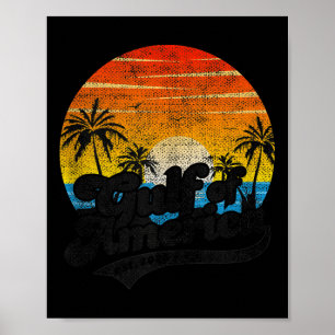 Retro Gulf Of Usa America Est 2025 American Flag G Poster