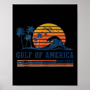 Retro Gulf Of Usa America Est 2025 American Flag G Poster
