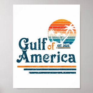 Retro Gulf Of Usa America Est 2025 American Flag G Poster