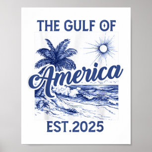 Retro Gulf Of Usa America Est 2025 American Flag G Poster
