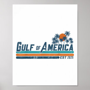 Retro Gulf Of Usa America Est 2025 American Flag G Poster