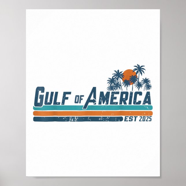 Retro Gulf Of Usa America Est 2025 American Flag G Poster (Front)