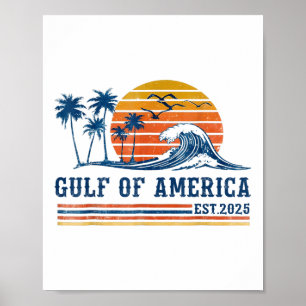 Retro Gulf Of Usa America Est 2025 American Flag G Poster
