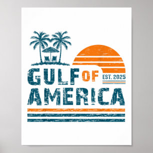 Retro Gulf Of Usa America Est 2025 American Flag G Poster