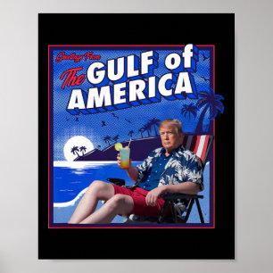 Retro Gulf Of Usa America Est 2025 American Flag G Poster