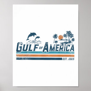 Retro Gulf Of Usa America Est 2025 American Flag G Poster