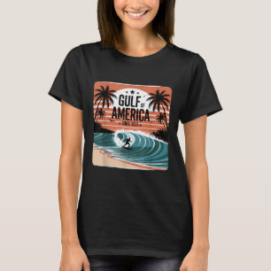 Retro Gulf Of Usa America Est 2025 American Flag G T-Shirt