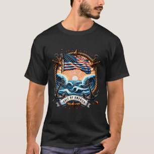 Retro Gulf Of Usa America Est 2025 American Flag G T-Shirt