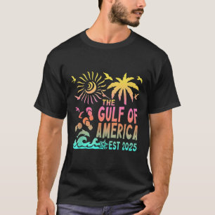 Retro Gulf Of Usa America Est 2025 American Flag G T-Shirt