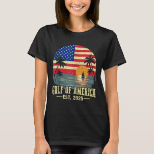 Retro Gulf Of Usa America Est 2025 American Flag G T-Shirt