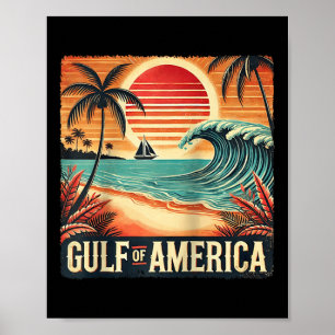 Retro Gulf Of Usa America Est 2025 American Flag J Poster