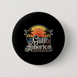 Retro Gulf Of Usa America Est 2025 American Flag L 6 Cm Round Badge
