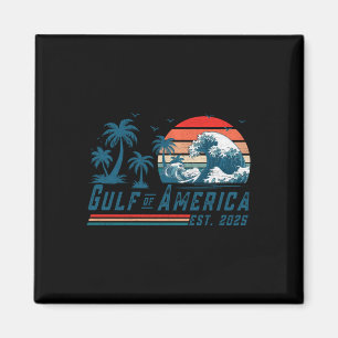 Retro Gulf Of Usa America Est 2025 American Flag L Magnet