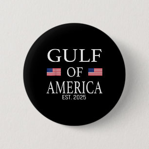 Retro Gulf Of Usa America Est 2025 American Flag M 6 Cm Round Badge