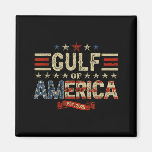 Retro Gulf Of Usa America Est 2025 American Flag M Magnet