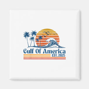 Retro Gulf Of Usa America Est 2025 American Flag Magnet