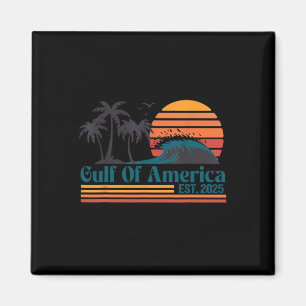 Retro Gulf Of Usa America Est 2025 American Flag Magnet