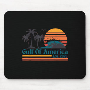 Retro Gulf Of Usa America Est 2025 American Flag Mouse Pad