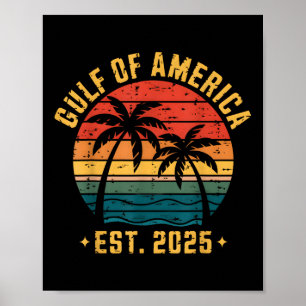Retro Gulf Of Usa America Est 2025 American Flag Poster