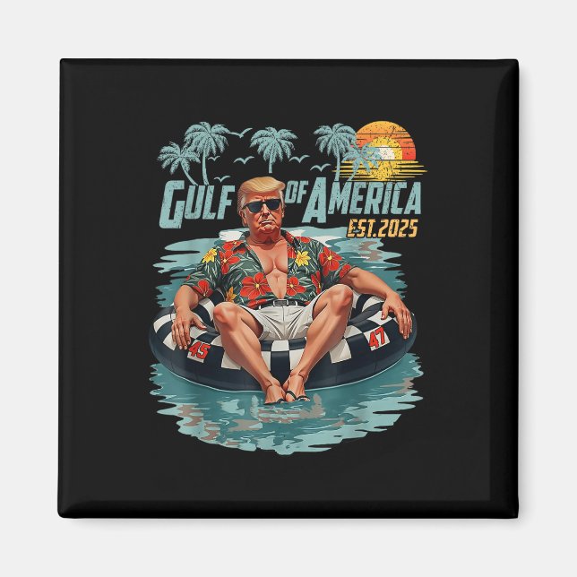 Retro Gulf Of Usa America Est 2025 American Gulf U Magnet (Front)