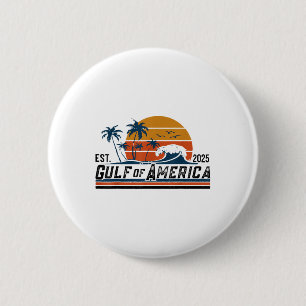 Retro Gulf Of Usa America Est 2025 Beach Summer 6 Cm Round Badge