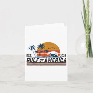 Retro Gulf Of Usa America Est 2025 Beach Summer  Card
