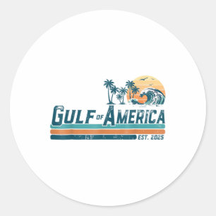 Retro Gulf Of Usa America Est 2025 Classic Round Sticker