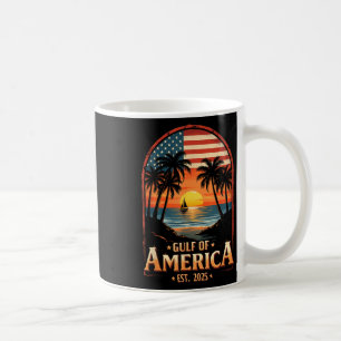Retro Gulf Of Usa America Est 2025 Flag Coastal Vi Coffee Mug