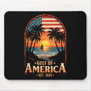 Retro Gulf Of Usa America Est 2025 Flag Coastal Vi Mouse Pad