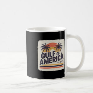 Retro Gulf Of Usa America Est 2025 Flag Gulf Mexic Coffee Mug