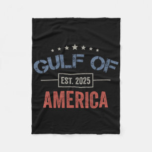 Retro Gulf Of Usa America Est 2025 Gulf Mexico 2  Fleece Blanket